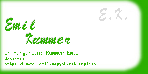 emil kummer business card